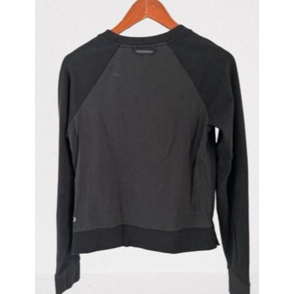 Lululemon Black Long-Sleeve Crewneck Sweatshirt With Raglan Sleeves Sz 4/Small - Picture 1 of 5